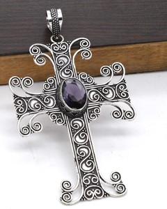 Joyería de latón vintage, cristales geométricos surtidos, colgante de turmalina negra en forma de más, collares de moda religiosa y Chic - Product Image 1