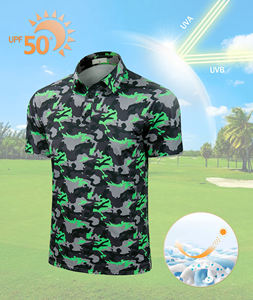 Polo avec logo personnalisé pour hommes, imprimé anti-rides, en coton, évacuation de l'humidité, tenue décontracté, uni, ODM, produit en tricot fabriqué à l'usine - Product Image 3