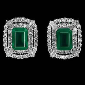 AAA+ Quality 925 <b>Sterling</b> <b>Silver</b> Earrings Octagon Aventurine 7x5mm Natural Gemstone Jewelry Cus-Jew69 - Product Image 2