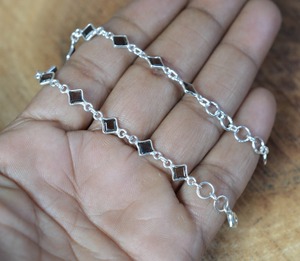 Bracelet tennis tendance en argent sterling 925 avec pierre précieuse en quartz fumé, fait à la main, cadeau pour femme, certifié par un tiers - Product Image 5