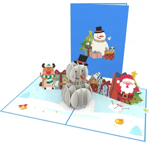 Holly Jolly 3D Pop Up Carte Merci Meilleur Vendeur Carte De Noël Pour Les Amis Pour La Famille 3D Carte À La Main Papier Découpe Au Laser