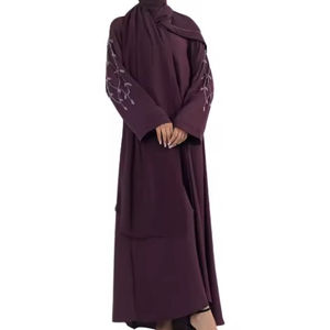 Nuevo Vestido Musulmán Informal de Talla Grande al por Mayor, Diseño Duradero 2026, Estilo Dubái Abaya para Mujer, Hijab Moderno con Logotipo Personalizado - Product Image 1