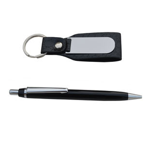 Venta al por mayor de tendencia promocional de metal pluma llavero Combo llavero de lujo corporativo regalo conjunto promocional artículos personalizados para regalo - Product Image 1