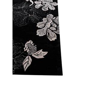 Tapis Hacienda Floral en laine et viscose tufté à la main, gris et noir, rectangulaire, pour la maison, le salon, le couloir, pour adolescents - Tra-14893 (Cs-01) - Product Image 4