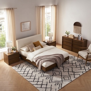 กรอบไม้สักมะฮอกกานีที่ทันสมัยและเรียบง่ายเฟอร์นิเจอร์ไม้สำหรับห้องนอนสำหรับโรงแรมและวิลล่า-170119 - Product Image 3