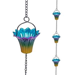 โซ่สายฝนเคลือบสีดำสำหรับตกแต่งบ้านและสวนใช้ตกแต่งใช้ในถ้วยลายดอกไม้ - Product Image 4