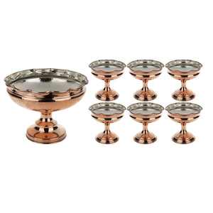 Juego de 2 tazas de latón para servir helados, taza para servir postres en hoteles y restaurantes del mejor exportador de artesanía de la India - Product Image 3