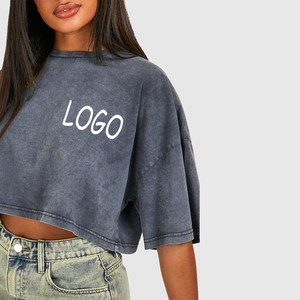 T-shirt streetwear en coton 100% lavé, personnalisé, de haute qualité, avec des applications de boutons troués, couleurs personnalisées, nouveau pour l'été - Product Image 2