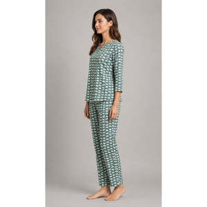 Conjunto de Pijama de Algodón Premium para Mujer con Cintura Elástica y Cierre de Botones - Product Image 6