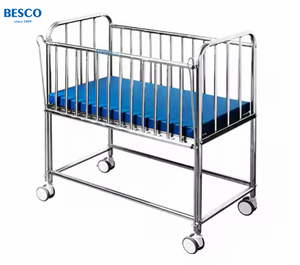 BESCO BES-HB064マニュアル小児用ベッド幼児用トロリー担架ステンレス鋼幼児用ベビーベッド用金属製病院用ベッド - Product Image 2