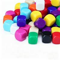 Dés à six faces en acrylique coloré de 16 mm D6, coins arrondis, vente en gros, dés de jeu pour jeux de société de table