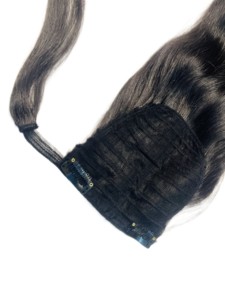 Uniky meilleure vente Remy vierge cuticule alignée cheveux humains bruts indiens extension de queue de cheval avec cordon de serrage - Product Image 5