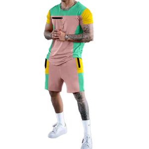 Ensemble de shorts d'été respirants personnalisés pour hommes Survêtement à logo personnalisé Ensemble de shorts unisexes à manches courtes et amples Streetwear - Product Image 5