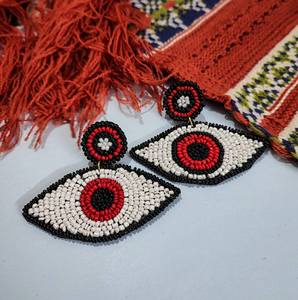 Ete Shaped Seed Bead Hand Embroidery Earrings <b>Fashion</b> Drop <b>Jewellery</b> with Beaded Embroidery by glowin <b>fashion</b> - Product Image 6