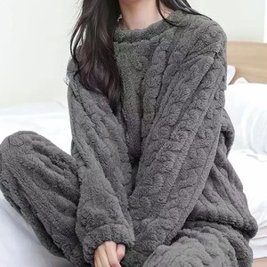 Set da donna caldo 2 pezzi spesso morbido <span class=keywords><strong>velluto</strong></span> a coste Set Pullover e <span class=keywords><strong>pantaloni</strong></span> Casual pigiama tuta donna autunno inverno