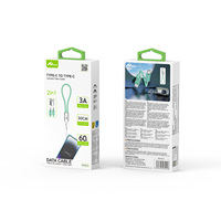 Câble PD60W 30CM 2EN 1 C CB-1500151 VERDE Chargeur de téléphone à charge rapide Super Speed en cuivre pur USB3.0 Longueur 20m