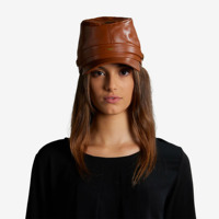 Sombrero Kepi de cuero Nappa sofisticado para mujer, líneas limpias, personalidad fuerte, lujo italiano para sombreros formales de aspecto Total urbano
