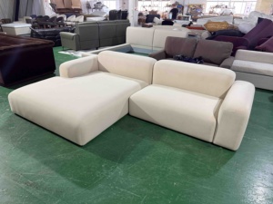 Современный модульный диван-кровать L-образной формы в скандинавском минималистичном стиле из ткани для гостиных в квартирах и виллах - Product Image 6