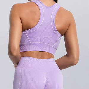 Ensemble de fitness à haute élasticité et respirant pour femmes ensembles de yoga OEM de couleur personnalisée motif d'impression sans couture taille élastique sport pour femmes - Product Image 6
