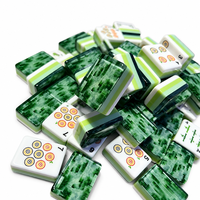 Tuiles de Mahjong Vert Forêt avec 160 tuiles en acrylique et finition polie miroir pour les soirées de jeu à quatre joueurs, vente en gros