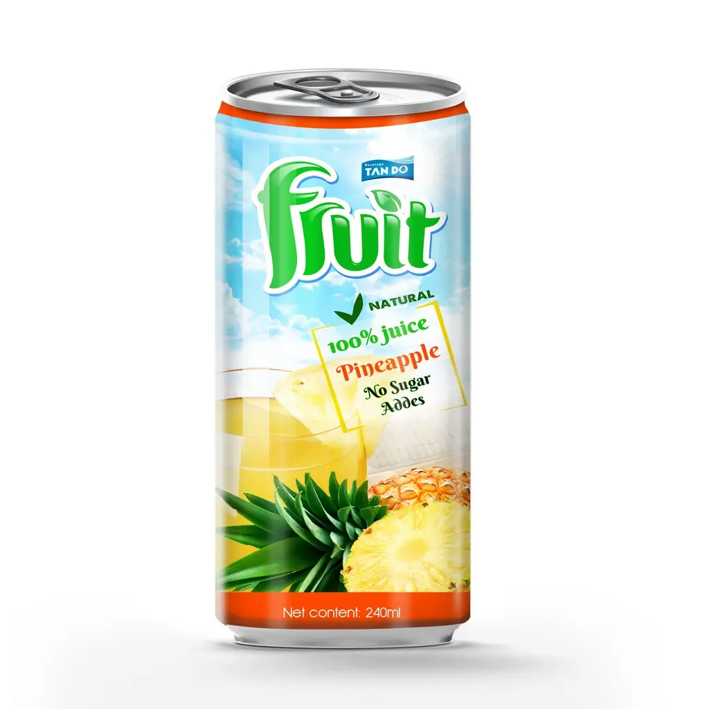 250 ml Dose Ananas Frische Saft getränke 100% Püree-Hoher Saft gehalt-Private Label anpassen