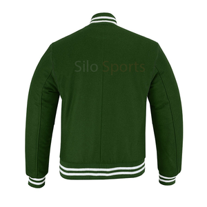 2025 OEM Best Trending Green Wool High Street Varsity Letterman <b>Jacket</b> <b>White</b> Trim for <b>Men</b> Fashionable Winter Wholesale Price - Product Image 2