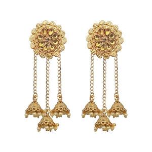 Kriaa Gold Plated Stone Beads Dangler <b>Earrings</b> Fine <b>Cuff</b> 1313901 - Product Image 1