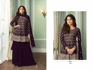 Vêtements ethniques pour adultes en vente Dernier créateur Heavy Real Georgette Salwar Suit & Dupatta avec broderie Work Forte demande - Product Image 2