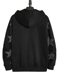 Fabulous Oversized <b>Pullover</b> Hoodie for <b>Men</b> and Women Fall Trend with Rhinestone and Letters Print Winter Logo Customization - Product Image 5