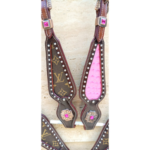 Thiết Kế Mới Chất Lượng Cao Cao Cấp Horse Show Yên Tack Phía Tây Da Headstall Cổ Áo Ngực - Product Image 4