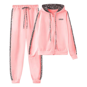 2025 algodón de alta calidad para mujer logotipo personalizado Jogging Suit último diseño mujer Sudadera con capucha chándal conjunto cremallera completa transpirable - Product Image 1