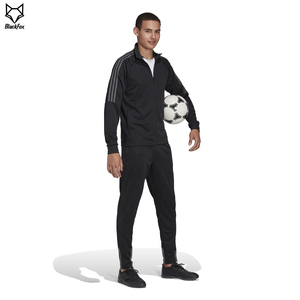 Men's Black Full <b>Zip</b> Tracksuit Sporty Quick Dry Polyester Track Suit Autumn Regular Fit Solid Color Stand Collar Long Sleeve - Product Image 6