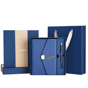 <b>Christmas</b> Gifts 2023 Custom logo Low MOQ Leather Bound Journal Ring Binder Planner <b>Notebook</b> with Pen Set - Product Image 3