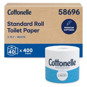 Papier toilette standard Cottonelle Professional 2 plis, 4" x 4,125", 400 feuilles/rouleau, 40 rouleaux/boîte (58696) - Product Image 5