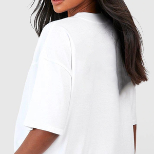 Camiseta de Algodón con Cuello Redondo y Estampado de Botones con Logotipo Personalizado de Verano para Mujer, Talla Grande, Estilo Casual, Holgada, Transpirable, Precio Económico - Product Image 5