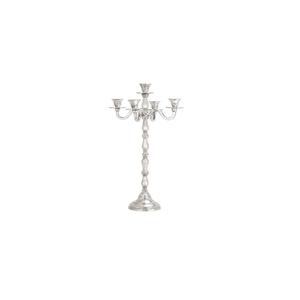 Candelabros de 5 brazos Diseñador Color plata Aluminio fundido Aspecto italiano Mesa Boda Centro de mesa Suministro del fabricante indio - Product Image 1