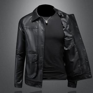 Chaqueta de cuero auténtica personalizada para hombre, chaqueta de cuero Bomber, chaqueta de cuero para motocicleta con cremallera para hombre - Product Image 2