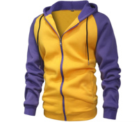 Hoodie Katun Unisex Bordir Sablon Custom Depan & Belakang, Bahan Tebal GSM, Sweatshirt Resleting untuk Pria Grosir