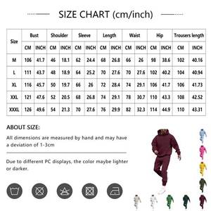 Combinaisons de survêtement pour hommes 2025 cordon grand et grand pull pulls et pantalons de survêtement ensemble à manches longues solide - Product Image 6