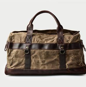 Bolsa de viaje de lona de cuero, lona multiusos para deportes, gimnasio, fin de semana, durante la noche, elegante bolso de mano duradero, - Product Image 1