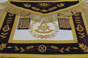 Delantales Masónicos Rectangulares de Cuero Bordados Personalizados con Hilo de Bullion, Regalia de Past Master, Ecológicos, Vintage, Nueva Llegada 2026 - Product Image 3