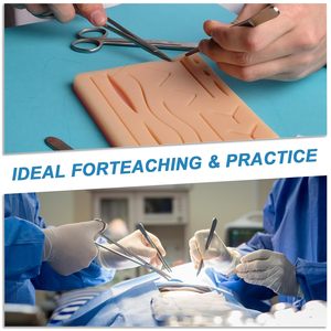 Pentax, herramientas de entrenamiento de cierre de heridas Manual quirúrgico, almohadilla de silicona de acero inoxidable, Kit de práctica de sutura para enfermería veterinaria médica - Product Image 6