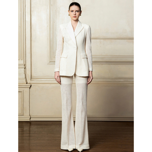 Nouveau design Ensemble pantalon pour femme Qualité minimaliste Pantalon évasé Nadia Tissu en treillis rustique Vêtements pour femme tendance FABRIQUÉS AU VIETNAM - Product Image 1