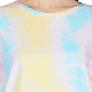 2025 Services OEM Meilleur vendeur Taille personnalisée 100% coton Ensembles jumeaux pour femmes Imprimé Motif solide T-Shirt Shorts Coupe-vent Été - Product Image 5