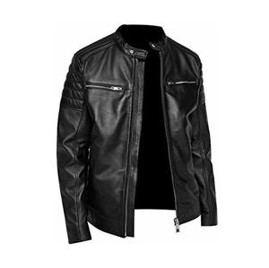 Veste en cuir respirante d'hiver pour hommes à manches longues vêtements d'extérieur décontractés à la mode vestes en cuir pour hommes - Product Image 2