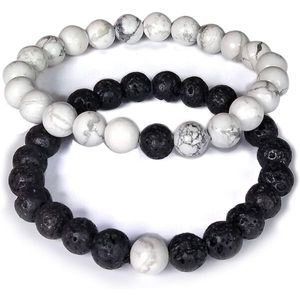Pulseras de Piedras Naturales de Cristal de 8mm, Juego de Pulseras Combinadas para Parejas, Energizadas con Reiki, Pulseras de Gemas a Juego para Él y Ella - Product Image 4