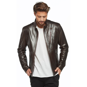 2025 vente haut de gamme qualité moderne mode élégant conception personnalisée véritable 100% coupe-vent véritable veste en cuir Vintage pour hommes - Product Image 2