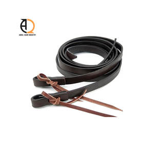 Cabestro de cuero estilo inglés para caballo, con cuerda roja de nailon y PVC, y hebillas de cobre - Product Image 6