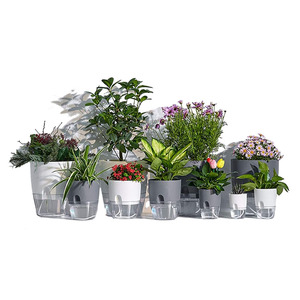 Flower Pot Planter Self Watering Plant Pot for Orchid Succulent Plants Home Decoration Transparent Garden Indoor Plastic Modern
