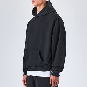 Sudaderas con capucha de peso pesado 400g 100% algodón para hombre con logotipo personalizado de gran tamaño de talla grande sudaderas de invierno de alta calidad - Product Image 5